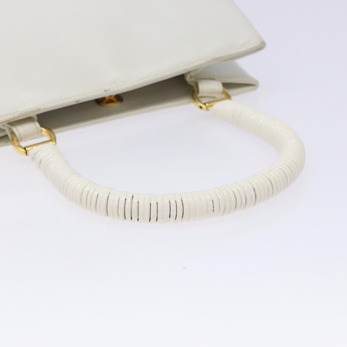 Salvatore Ferragamo Vintage Gancini Convertible Top Handle Bag Leather, WHITE, LEATHER, Handbag