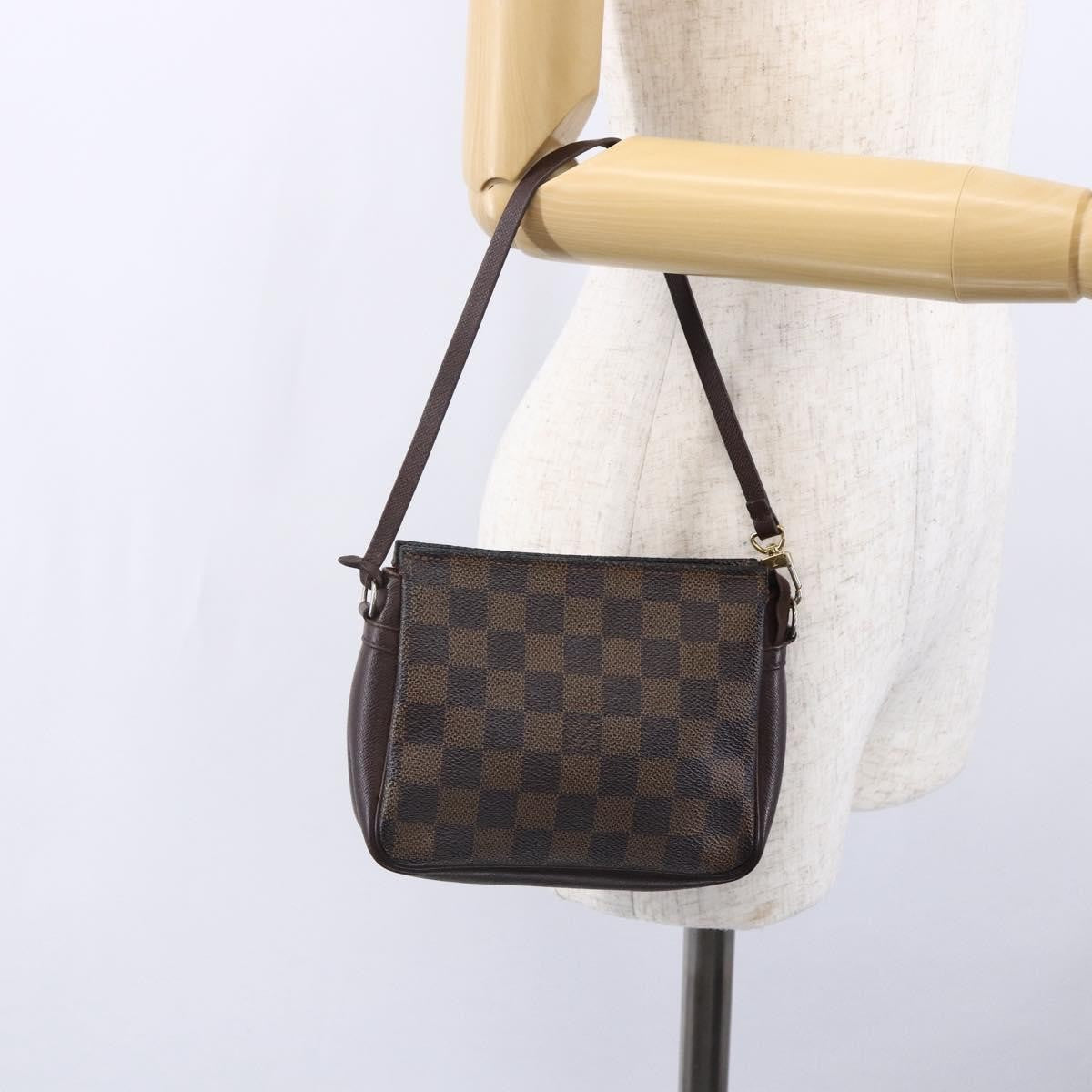 Louis Vuitton Trousse Make Up Bag Damier, BROWN, CANVAS, Clutche & pouche