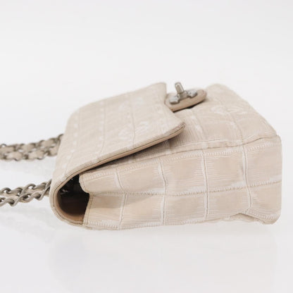 Chanel Travel Line Flap Bag Canvas, BEIGE, CANVAS, Shoulder bag