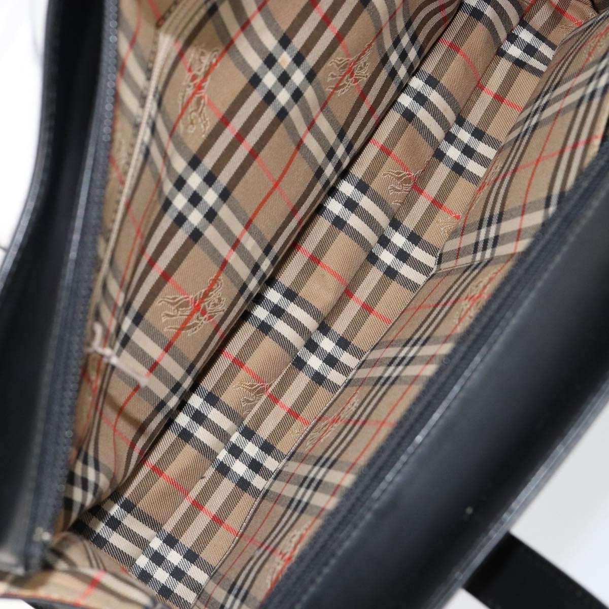 Burberry Vintage Handbag Leather, BLACK, LEATHER, Handbag