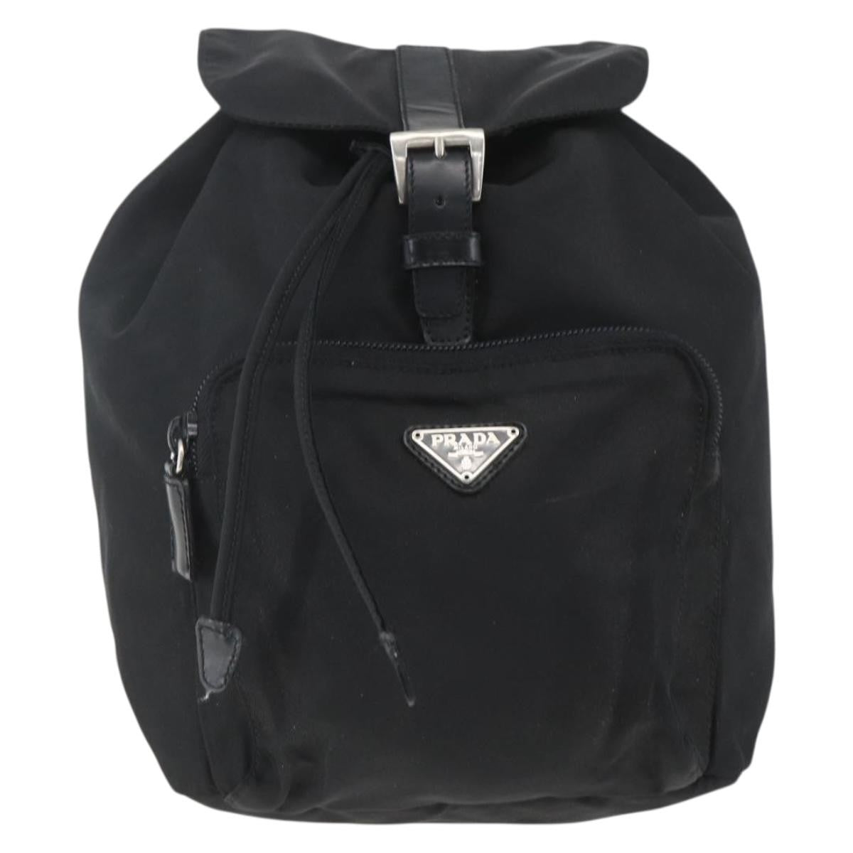 Prada Front Pocket Backpack Tessuto, BLACK, NYLON, Backpack