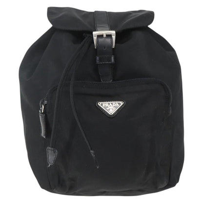 Prada Front Pocket Backpack Tessuto, BLACK, NYLON, Backpack