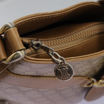 Celine Vintage Macadam Shoulder Bag Canvas, BEIGE, CANVAS, Shoulder bag