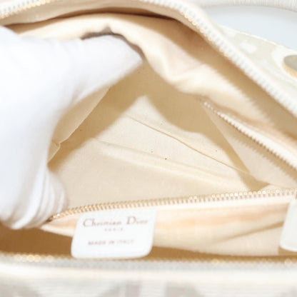 Christian Dior Cannage Handbag Canvas, WHITE, CANVAS, Handbag