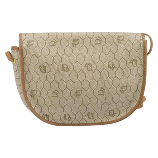 Christian Dior Vintage Honeycomb Shoulder Bag Canvas, Beige, Canvas, Shoulder Bag