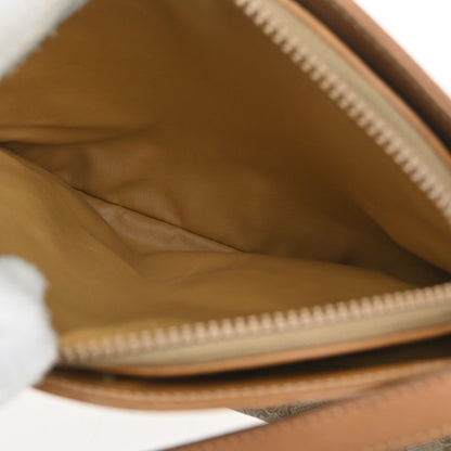 Celine Vintage Macadam Shoulder Bag Canvas and Leather, BROWN, CANVAS, Shoulder bag