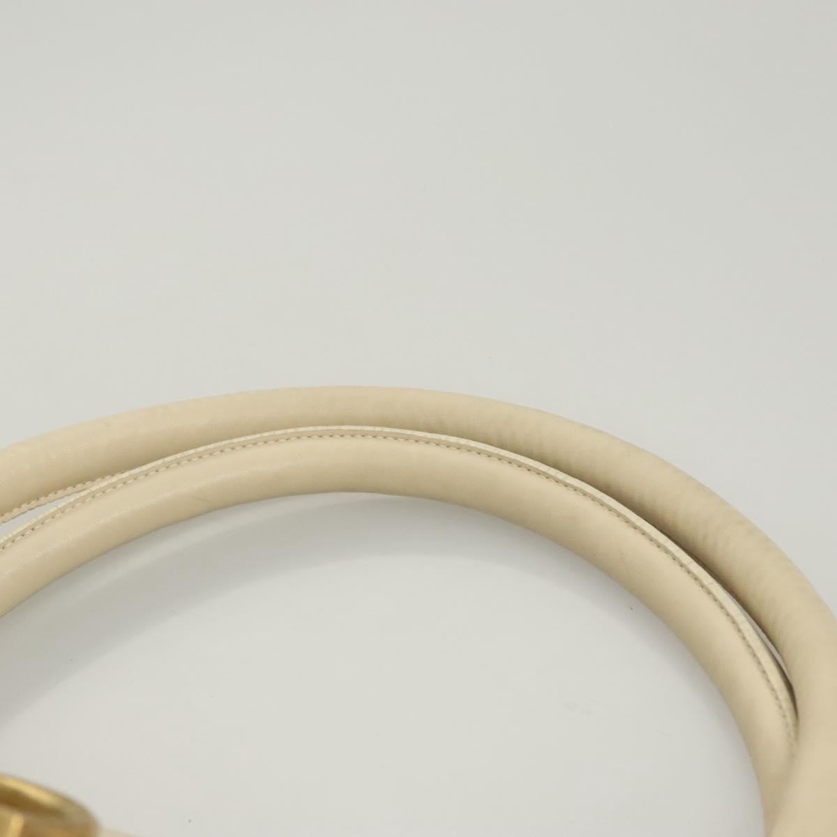 Salvatore Ferragamo Gancini Shoulder Bag Leather, WHITE, LEATHER, Handbag