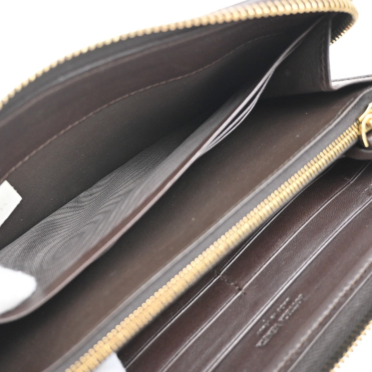 Bottega Veneta Intrecciato Long Zip  Wallet Leather, Brown, Leather, Wallet