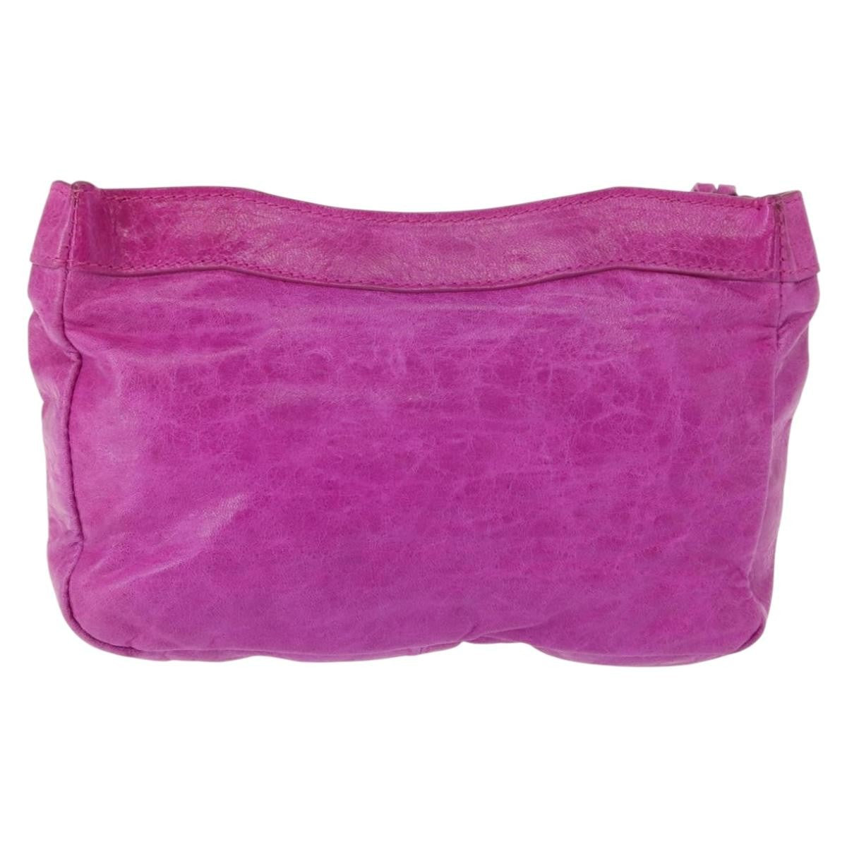 Balenciaga Classic Studs Cosmetic Pouch Leather, PURPLE, LEATHER, Clutche & pouche