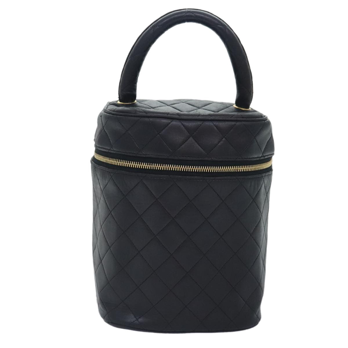 Chanel Vanity pouch Leather, BLACK, LEATHER, Toiletry Case