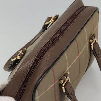 Burberry Nova Check Bowling Bag Canvas, BROWN, CANVAS, Handbag