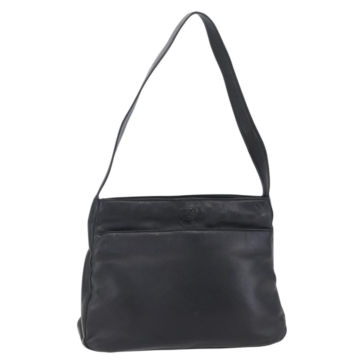 Loewe Anagram Shoulder Bag Leather, BLACK, LEATHER, Shoulder bag