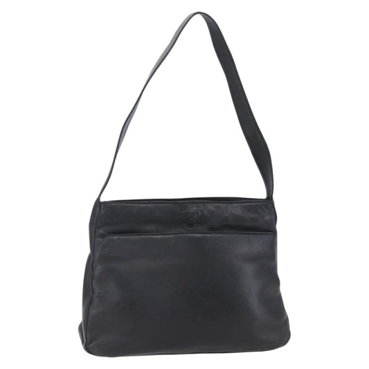 Loewe Anagram Shoulder Bag Leather, BLACK, LEATHER, Shoulder bag