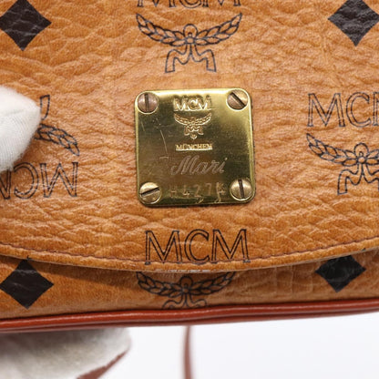 MCM Visetos Shoulder bag Canvas and Leather, BROWN, CANVAS, Shoulder bag