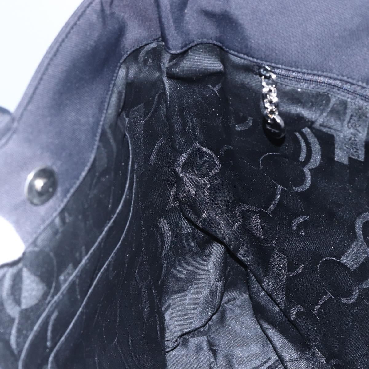 Salvatore Ferragamo Vintage Shoulder Bag Canvas, BLACK, CANVAS, Shoulder bag