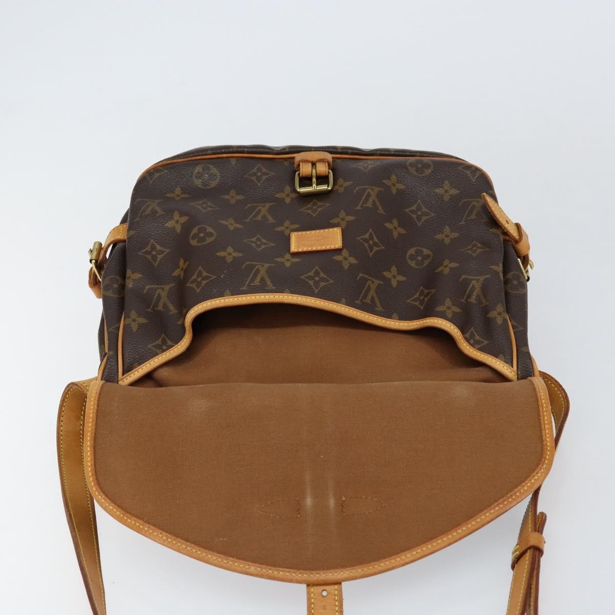 Louis Vuitton Saumur Handbag Monogram Canvas, BROWN, CANVAS, Shoulder bag