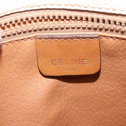 Celine Vintage Macadam Shoulder Bag Canvas and Leather, ECRU, CANVAS, Shoulder bag