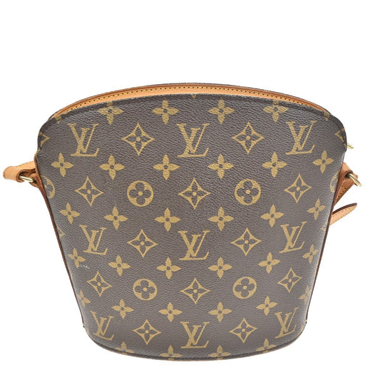 Louis Vuitton Drouot Handbag Monogram Canvas, BROWN, CANVAS, Shoulder bag