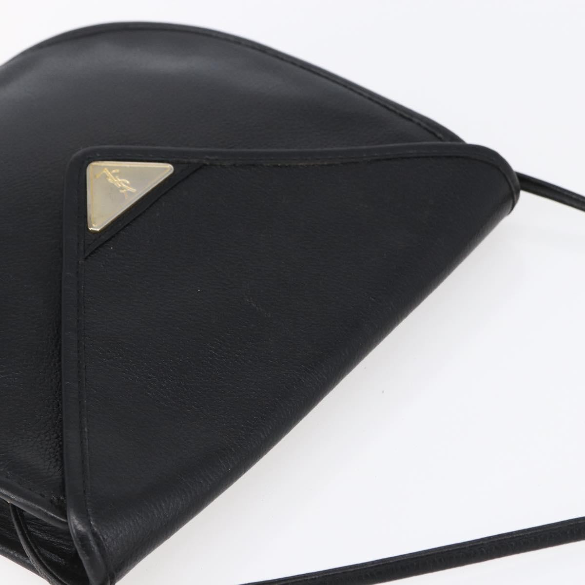 Saint Laurent Vintage Shoulder Bag Leather, BLACK, LEATHER, Shoulder bag