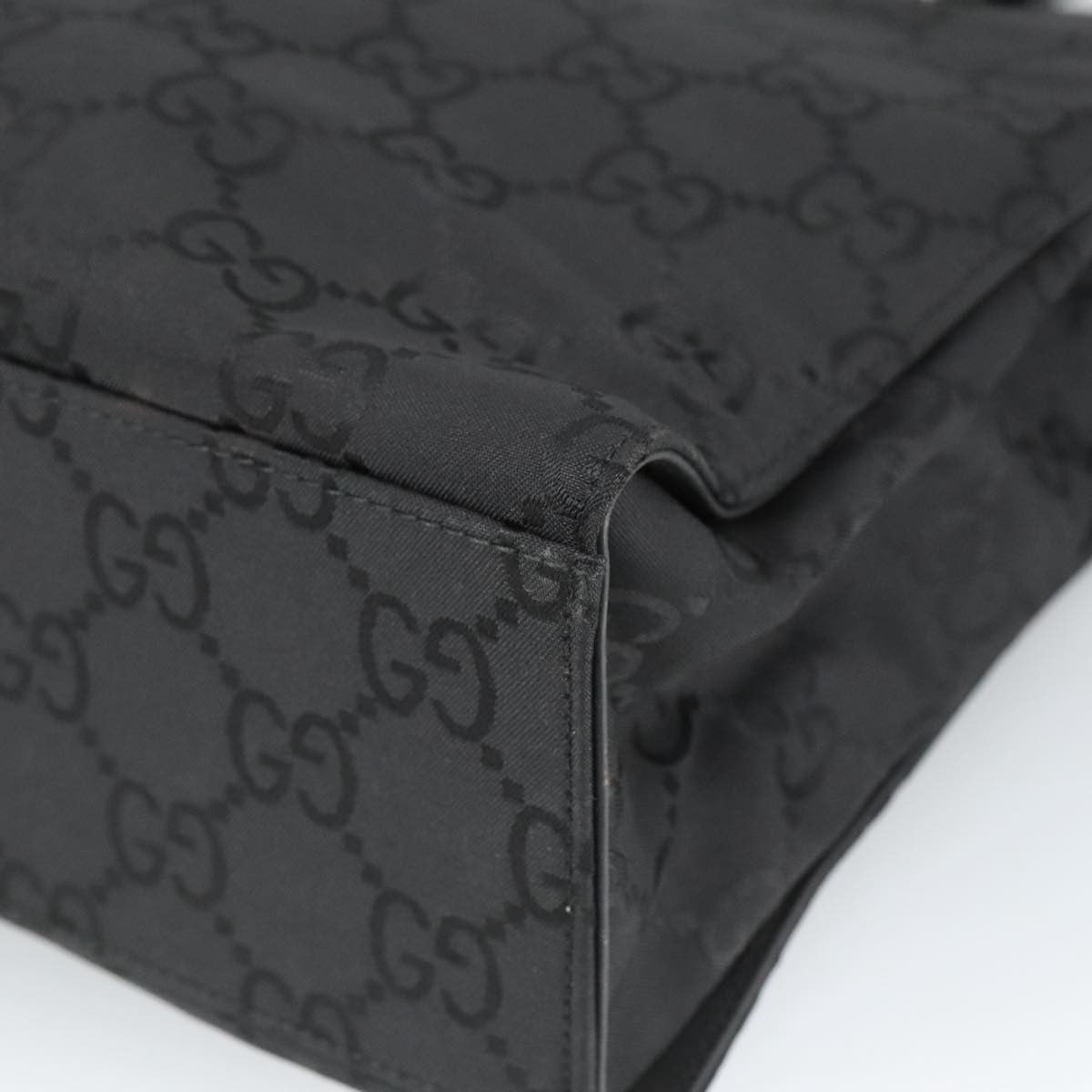 Gucci Vintage Bamboo Handle Tote GG Nylon, Black, Nylon, Tote Bag