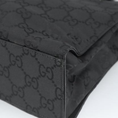 Gucci Vintage Bamboo Handle Tote GG Nylon, Black, Nylon, Tote Bag