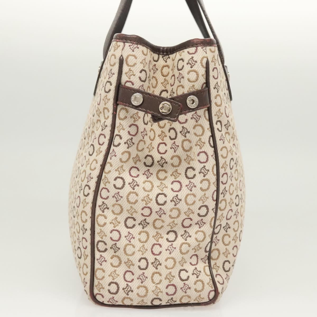 Celine Vintage Macadam Handbag Canvas, BEIGE, CANVAS, Handbag