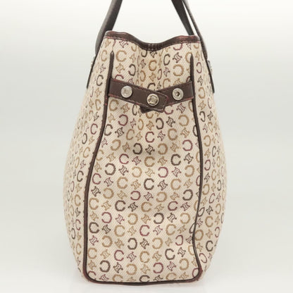 Celine Vintage Macadam Handbag Canvas, BEIGE, CANVAS, Handbag