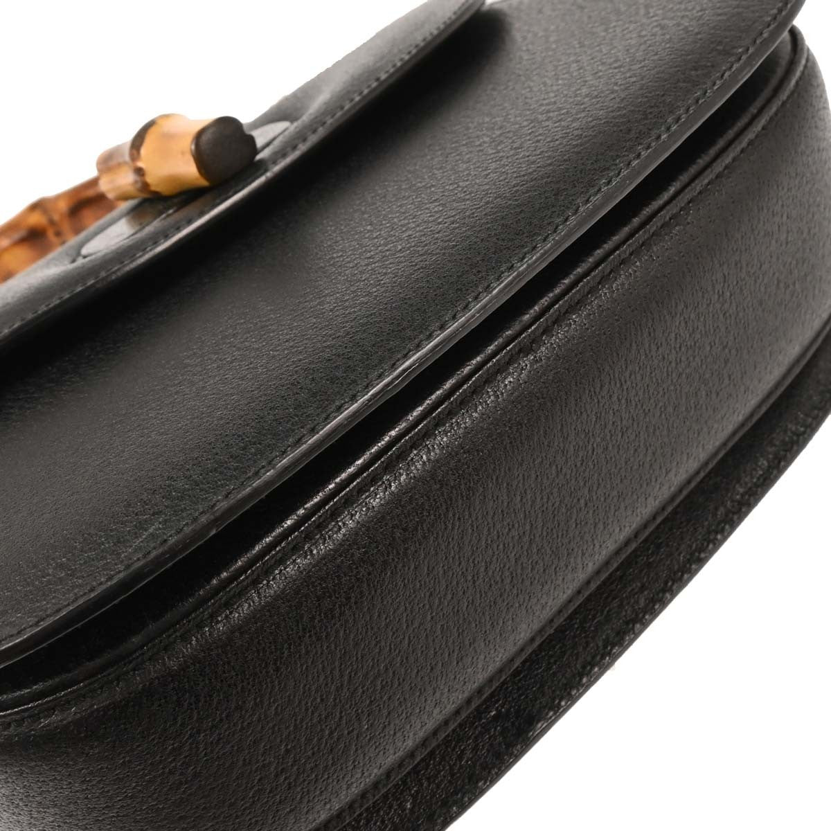 Gucci Vintage Convertible Top Handle Bag Leather, BLACK, LEATHER, Handbag