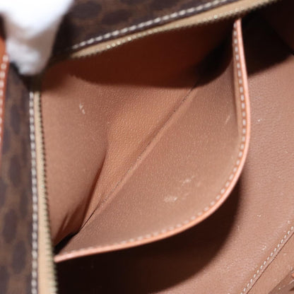 Celine Macadam Handbag Macadam with leather, BROWN, CANVAS, Handbag