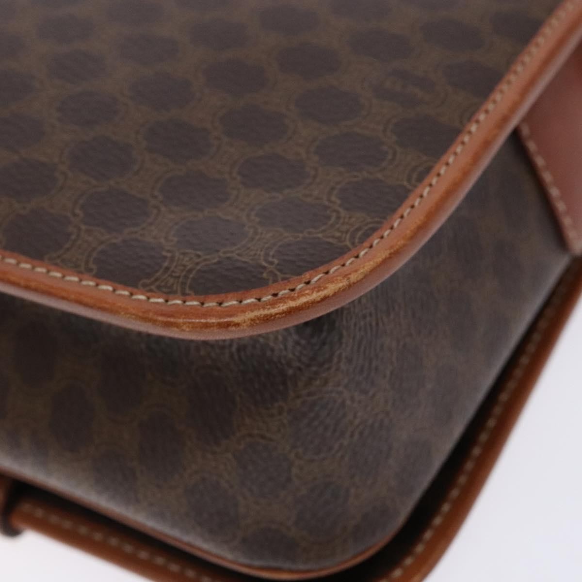 Celine Macadam Shoulder Bag PVC Leather, BROWN, CANVAS, Shoulder bag