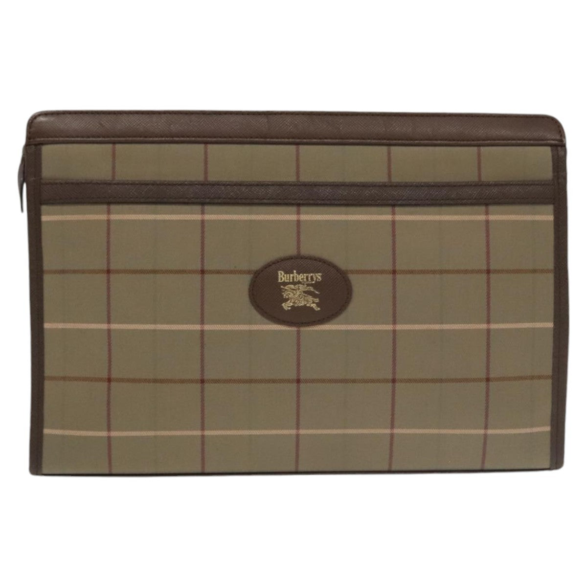 Burberry Nova check Pochette Canvas, BEIGE, CANVAS, Clutche & pouche