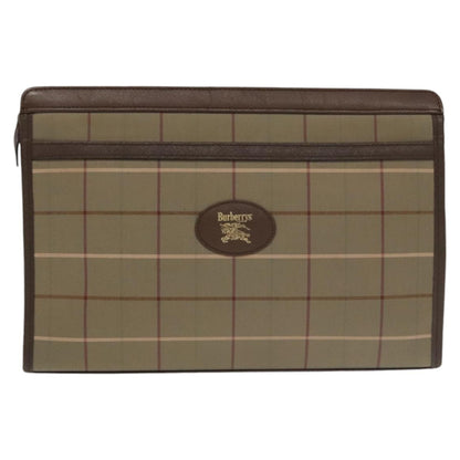 Burberry Nova check Pochette Canvas, BEIGE, CANVAS, Clutche & pouche