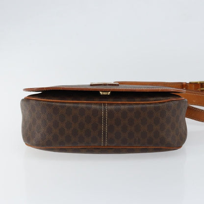 Celine Macadam Shoulder Bag PVC Leather, BROWN, CANVAS, Shoulder bag