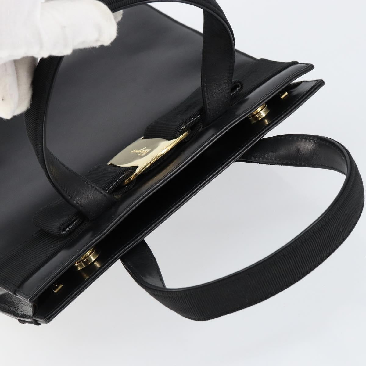 Salvatore Ferragamo Convertible Vara Bow Tote Leather, BLACK, LEATHER, Handbag