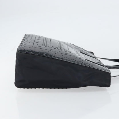 Prada Vintage Tote Tessuto with Leather, BLACK, PATENT_LEATHER, Tote bag