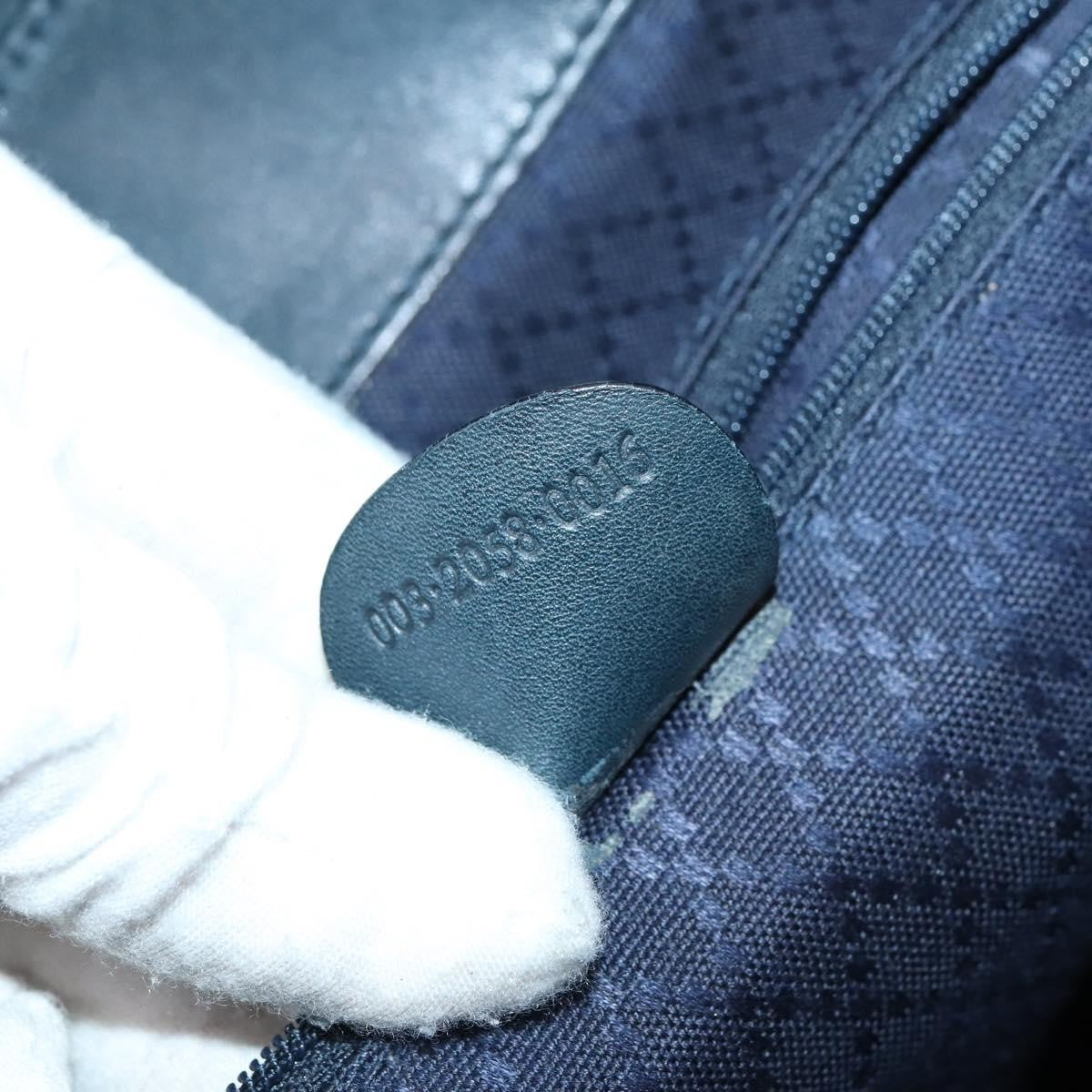 Gucci Vintage Bamboo Backpack Leather, NAVY, LEATHER, Backpack