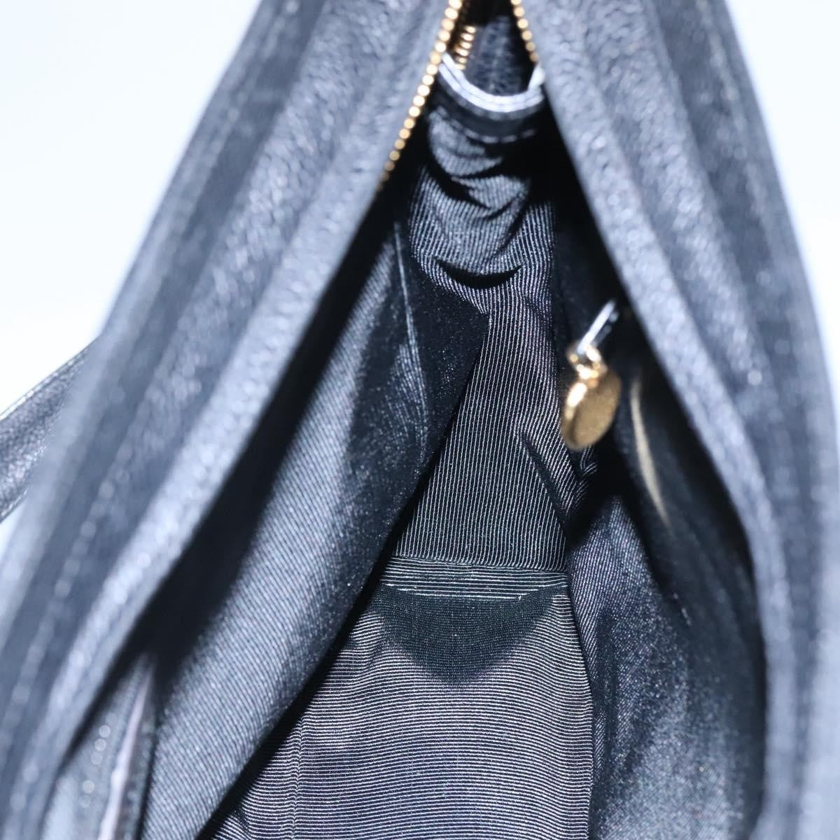 Chanel Vintage Stitched CC Shoulder Bag Caviar, BLACK, LEATHER, Shoulder bag