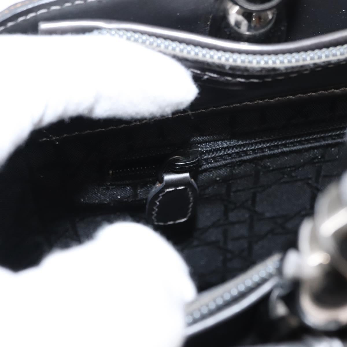 Christian Dior Vintage Handbag Leather, GRAY, LEATHER, Handbag