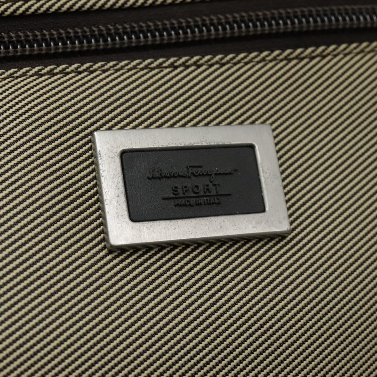 Salvatore Ferragamo Boston Bag Leather, BEIGE, CANVAS, Travel bag