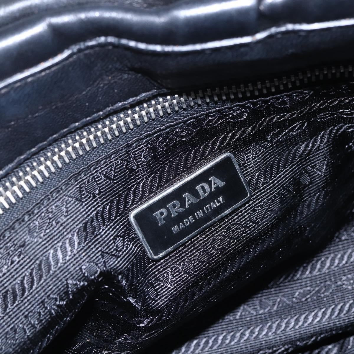 Prada Pushlock Shoulder Bag Leather, BLACK, LEATHER, Shoulder bag