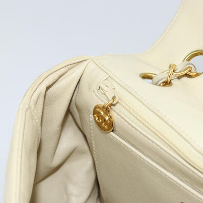 Chanel Vintage Envelope Flap Bag Quilted Lambskin, BEIGE, LEATHER, Shoulder bag