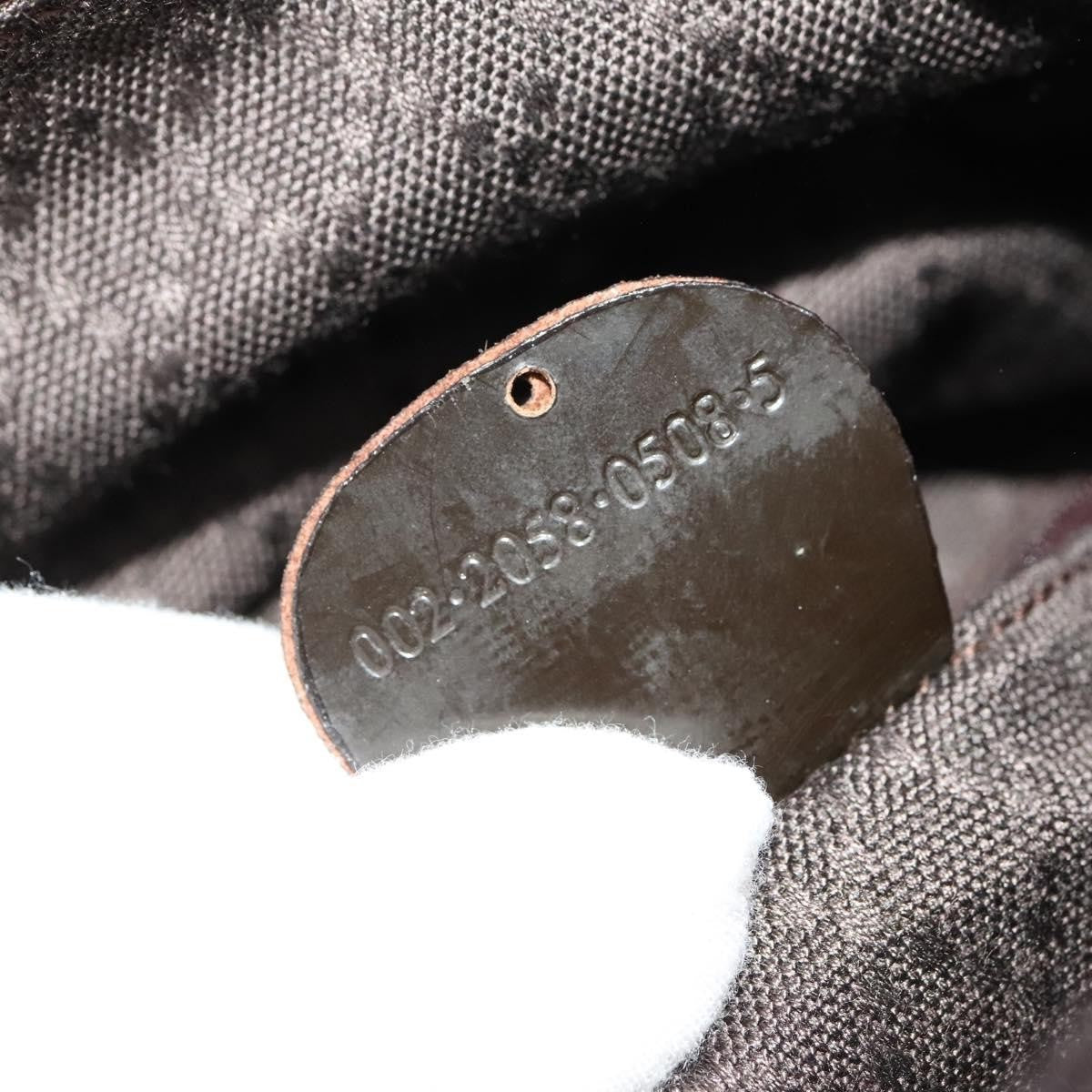 Gucci Vintage Bamboo Handle Bag Nylon, BROWN, NYLON, Handbag