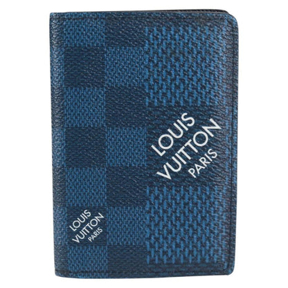 Louis Vuitton Graphite Card Case Monogram Damier, BLUE, CANVAS, Card Holders