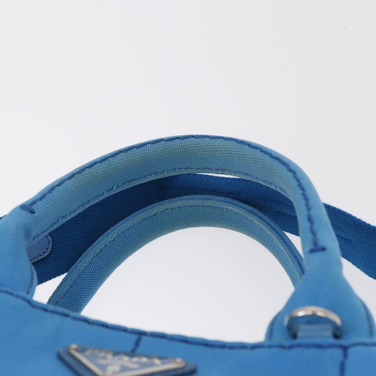 Prada Canapa Convertible Tote Canvas with Applique, BLUE, CANVAS, Tote bag