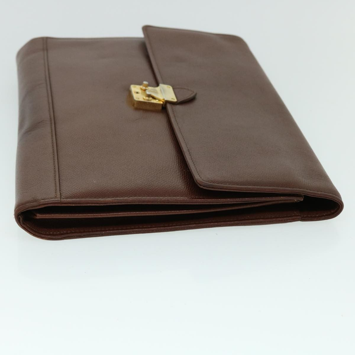 Saint Laurent Vintage Flap Document Holder Leather, BROWN, LEATHER, Briefcase