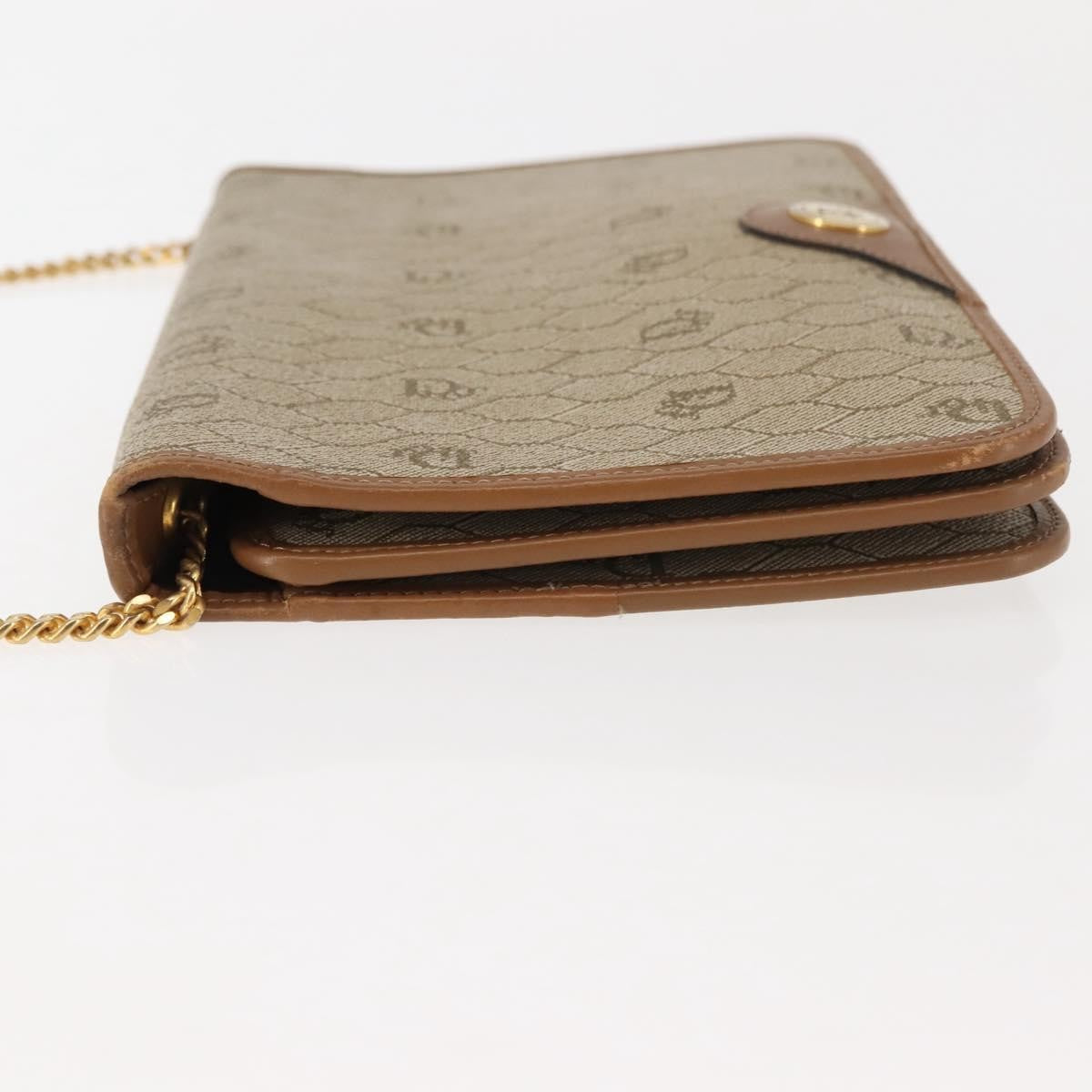 Christian Dior Vintage Honeycomb chain Canvas, BEIGE, CANVAS, Shoulder bag