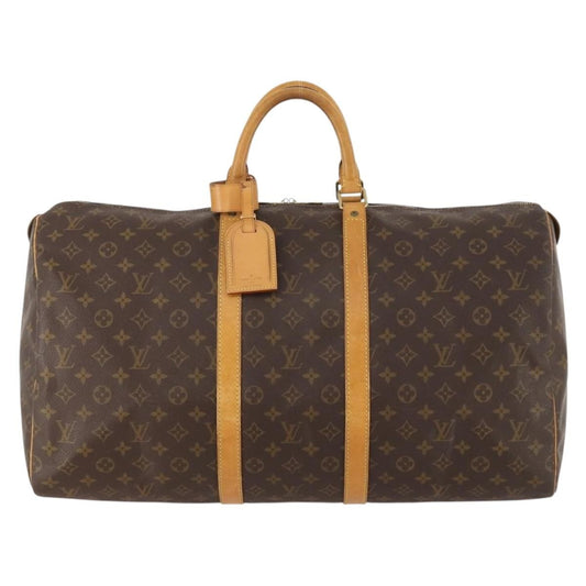 Louis Vuitton Keepall Bag Monogram Canvas, BROWN, CANVAS, Travel bag