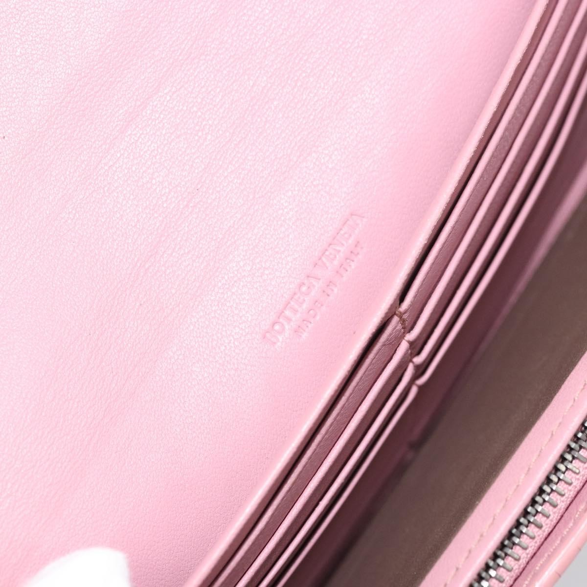 Bottega Veneta Intrecciato Long Zip  Wallet Leather, PINK, LEATHER, Wallets