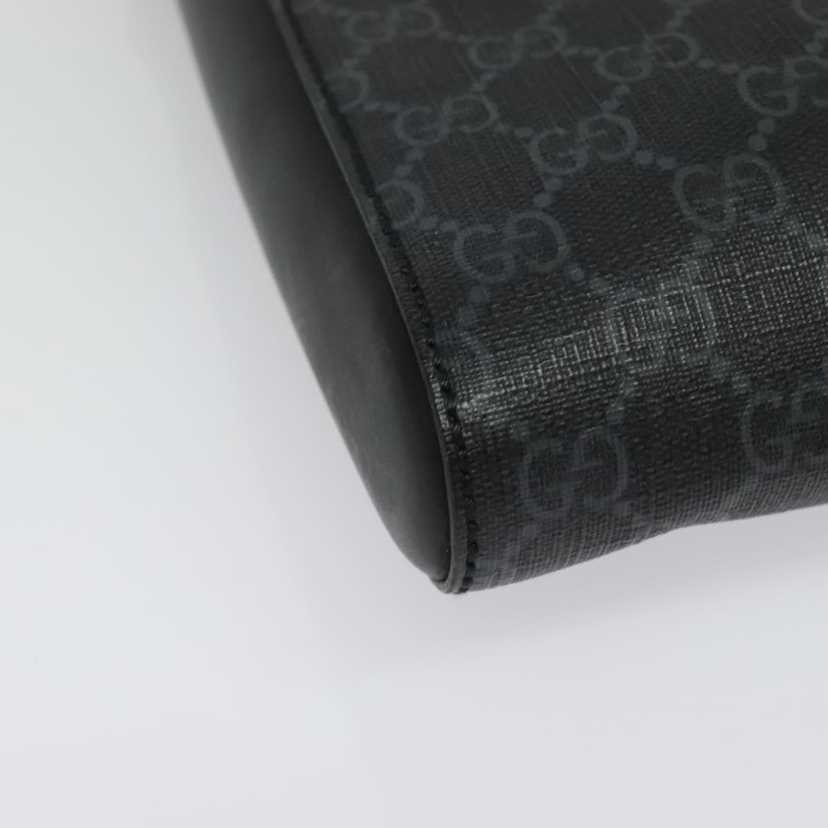 Gucci Web Strap Front Zip Messenger Bag GG Coated Canvas, BLACK, CANVAS, Crossbody bag