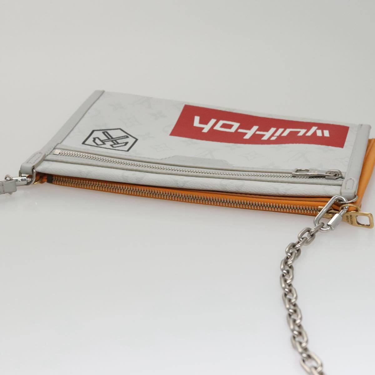 Louis Vuitton Double Flat Messenger Bag Limited Edition Logo Story Monogram Canvas and Denim, MULTICOLOUR, CANVAS, Shoulder bag